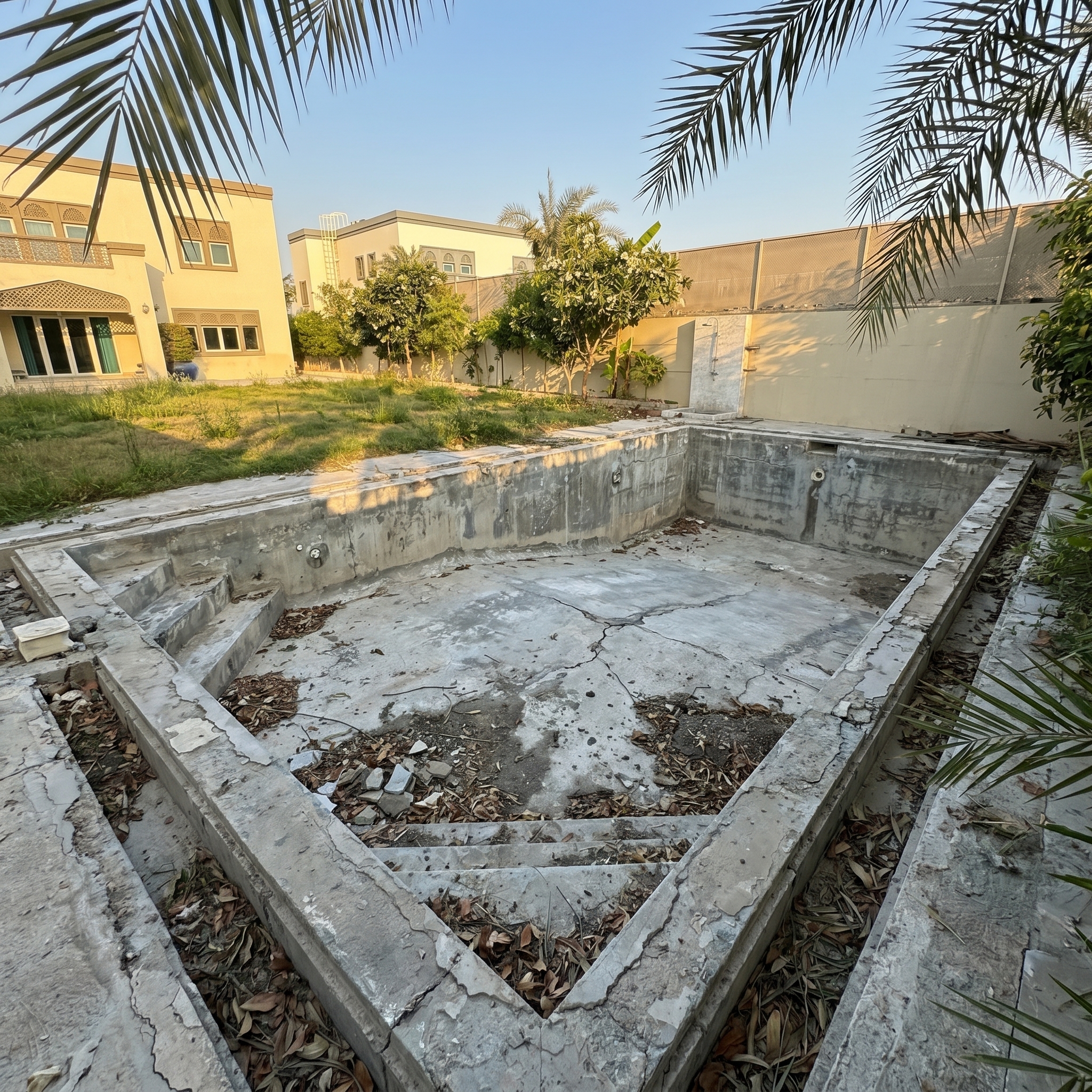 Neglected pool before Ocean Pool maintenance